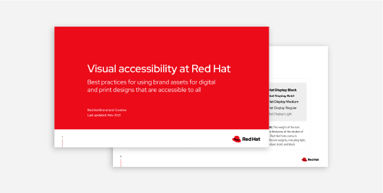 Red Hat's Visual Accessibility guidelines presentation deck