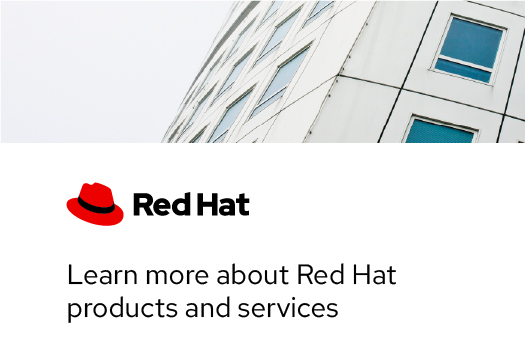 Red Hat logo used on a web card with proper clear space and margins around the elements.